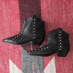 Sam Edelman Studded Black Ankle Boots - Size 6.5